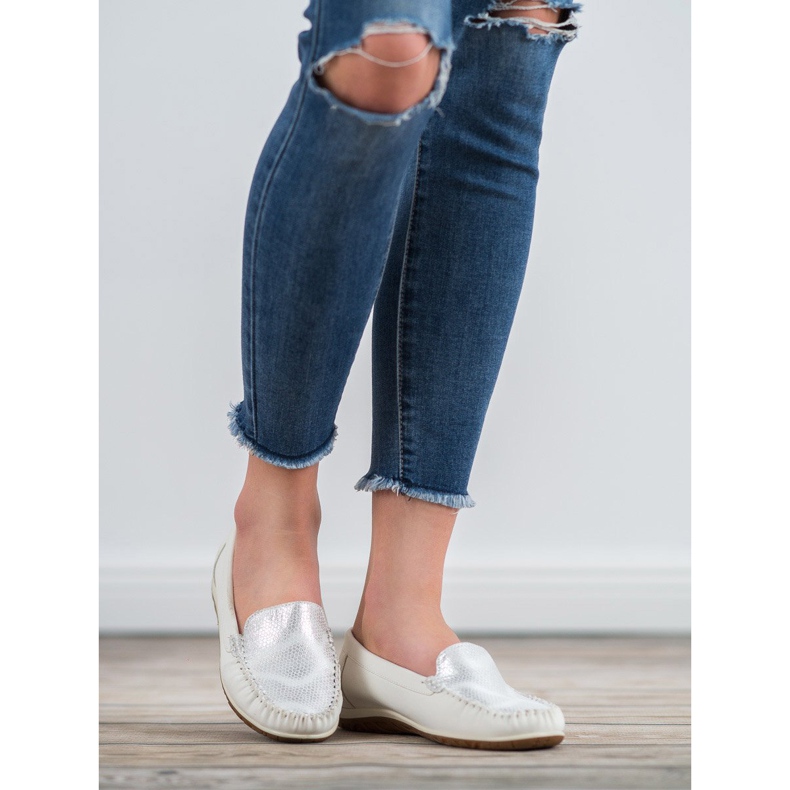 Anesia Paris Wygodne Mokasyny białe 2