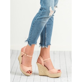 Pudrowe Sandałki różowe 1