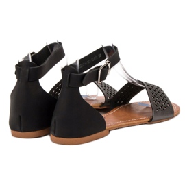 Evento Ażurowe Sandałki czarne 1