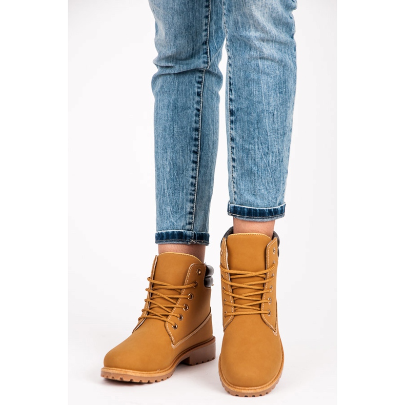 Coco Perla Brązowe Sznurowane Trapery 1