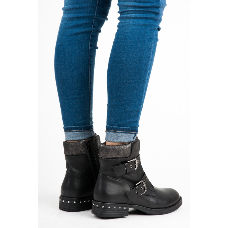 Erynn Modne Workery Zapinane Na Suwak czarne 1