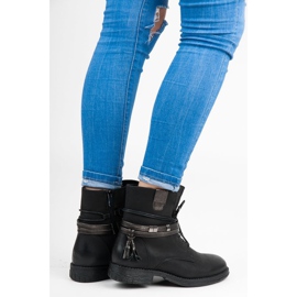 Queentina Czarne Botki Zapinane Na Suwak 2