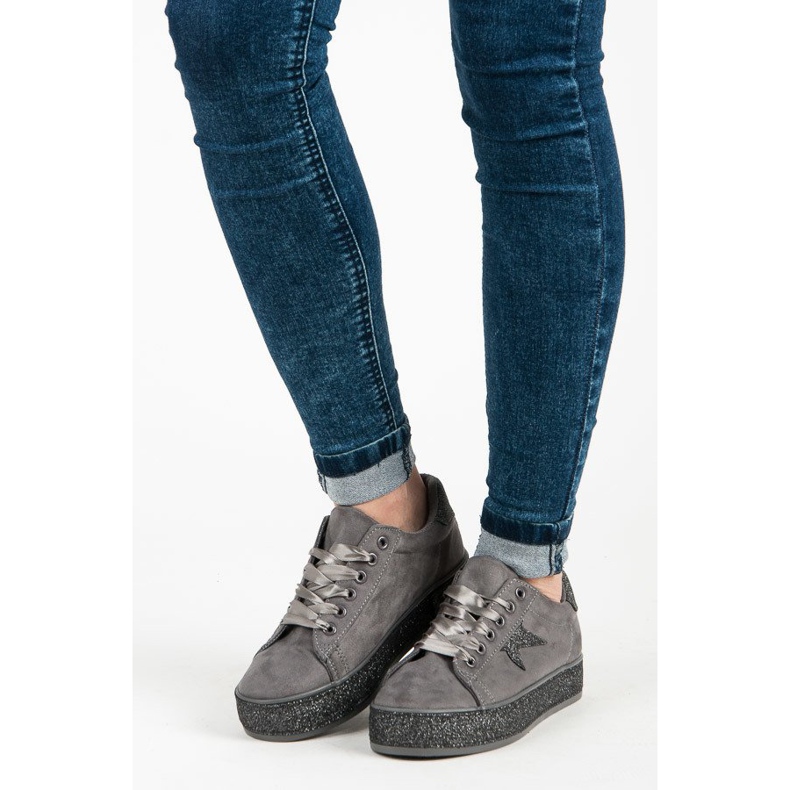 Brokatowe Trampki MCKEYLOR szare 2