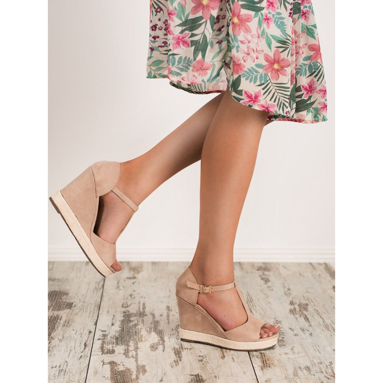 Renda Beżowe Sandałki beżowy 1