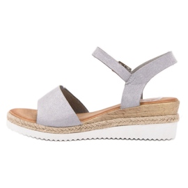 SDS Szare Sandałki Z Brokatem 2