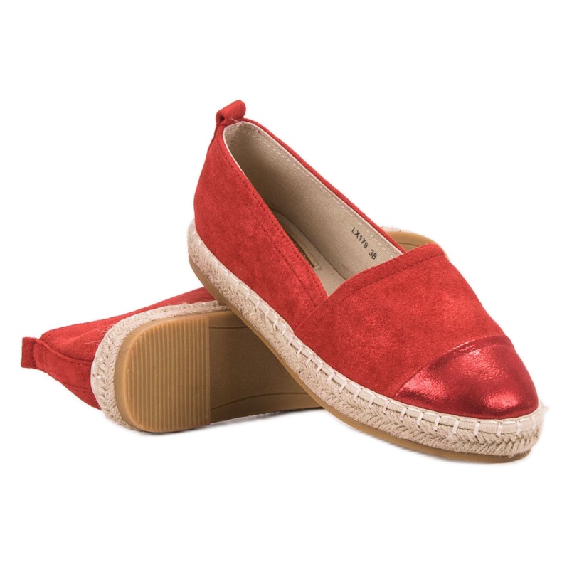 Forever Folie Zamszowe Espadryle czerwone 1