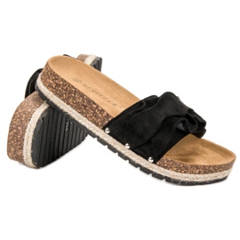 Bestelle Klapki Z Falbanką czarne 1