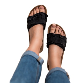 Bestelle Klapki Z Falbanką czarne 2