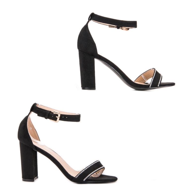 Abloom Sandałki Z Kryształkami czarne 1