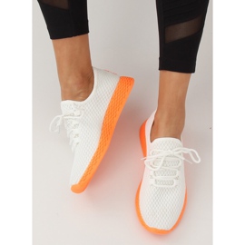 Buty sportowe biało-pomarańczowe NB283 Fluorescence Orange białe 3