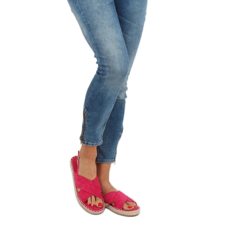 Sandałki espadryle fuksjowe YJ-2M12 Fuchsia różowe 1