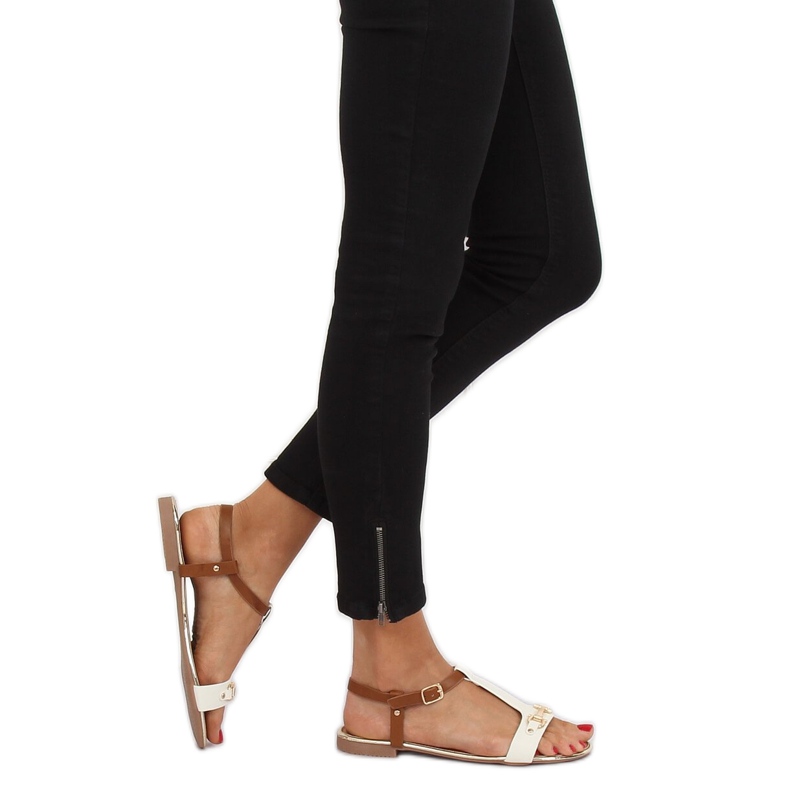 Sandałki damskie białe 127-97 White 1