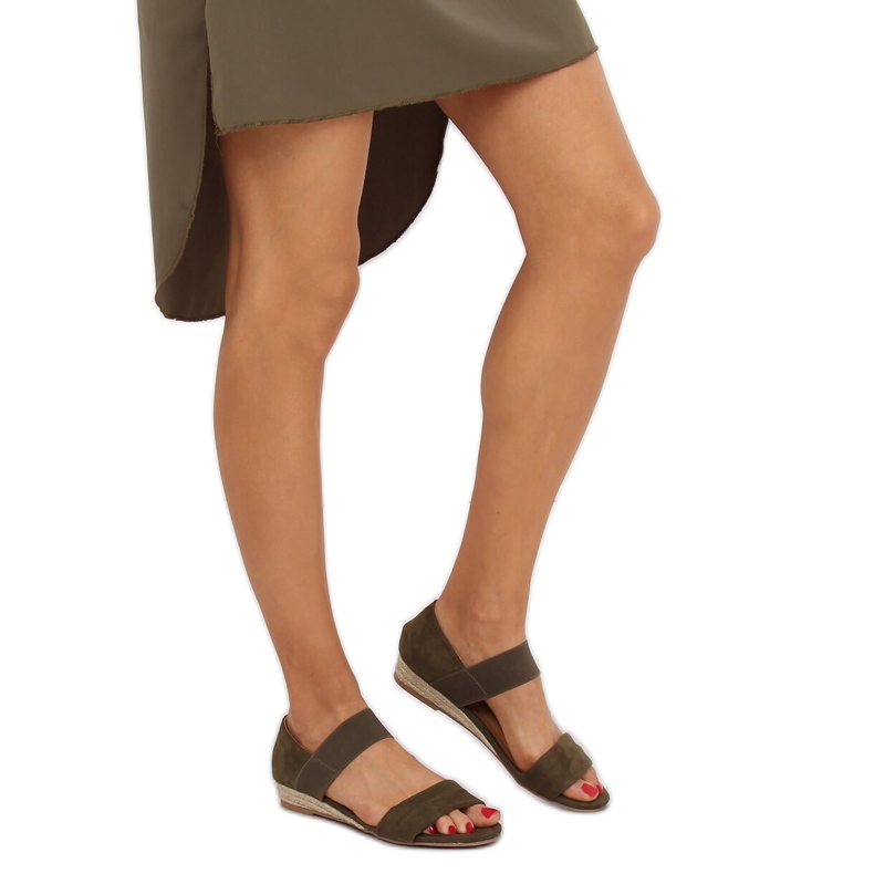 Sandałki espadryle zielone 9R71 Green wielokolorowe 1