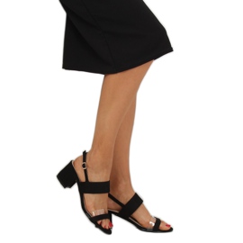 Sandałki na obcasie czarne 660-1/SA-2 Black 1