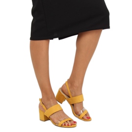 Sandałki na obcasie żółte 660-1/SA-2 Yellow 1