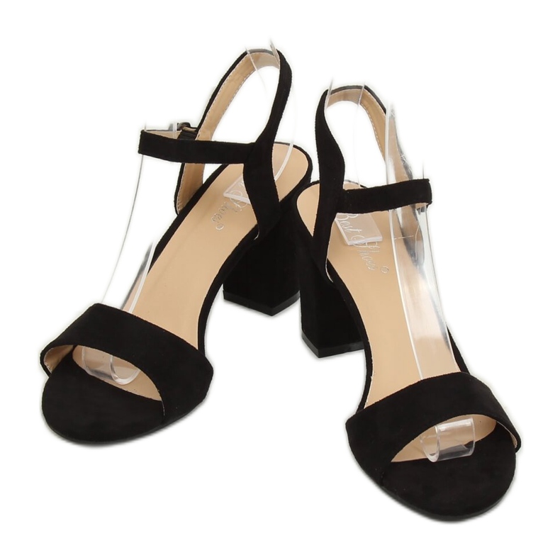 Sandałki na słupku czarne FH-3M25 Black 1