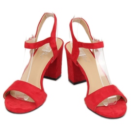 Sandałki na słupku czerwone FH-3M25 Red 1