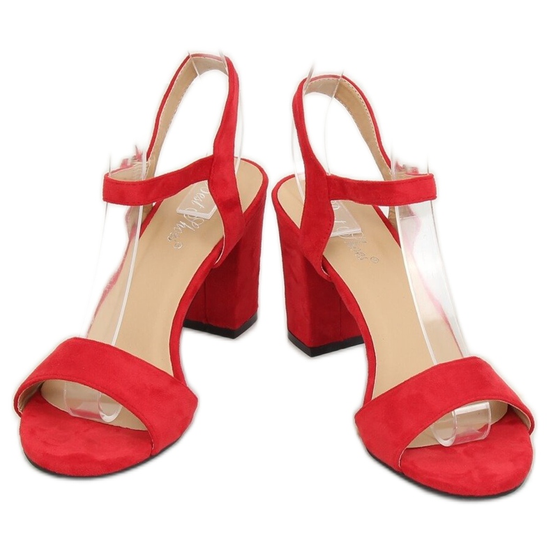 Sandałki na słupku czerwone FH-3M25 Red 1