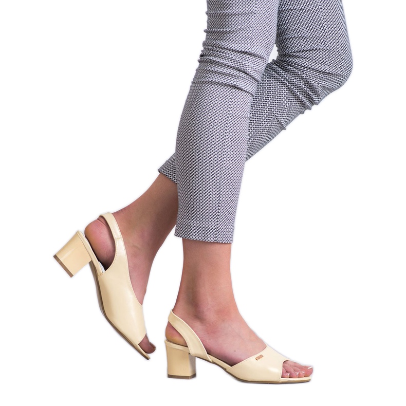 Goodin Eleganckie Wsuwane Sandały żółte 2