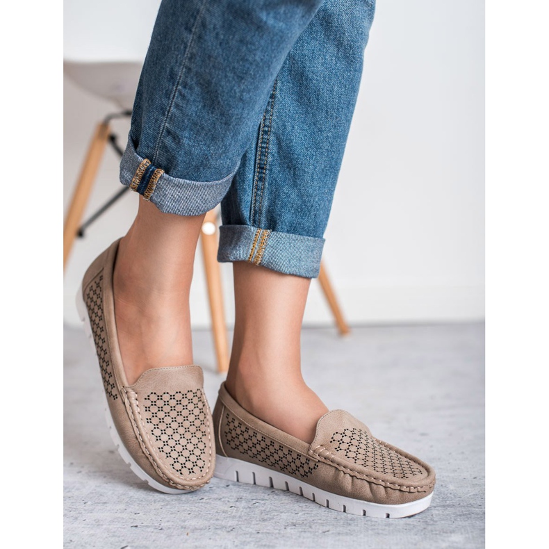 Vinceza Beżowe Mokasyny beżowy 1