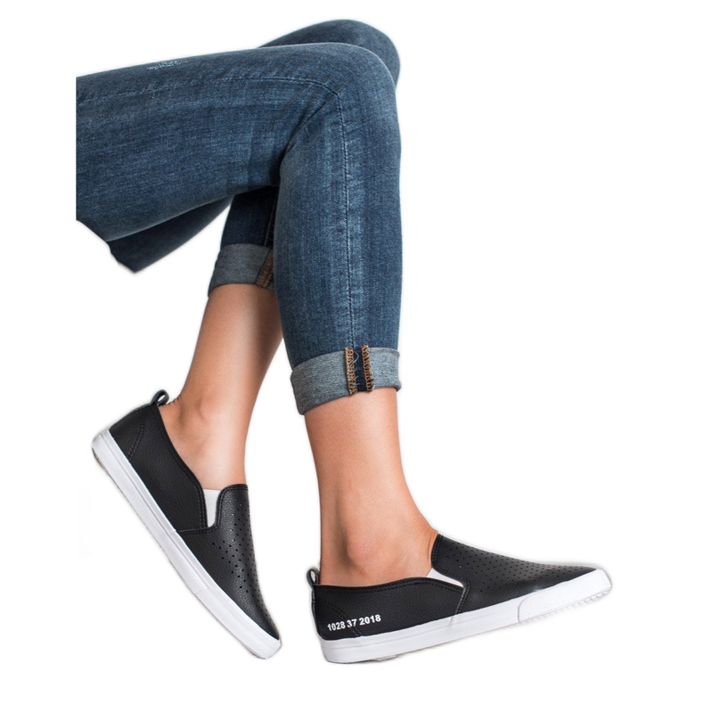 Mckeylor Ażurowe Slipony czarne 2