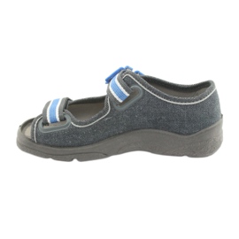 Befado obuwie dziecięce 969X127 niebieskie szare 2
