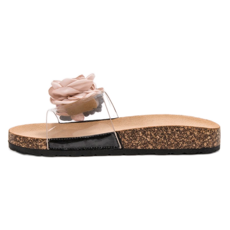 Super Me Klapki Z Kwiatami brązowe wielokolorowe 2