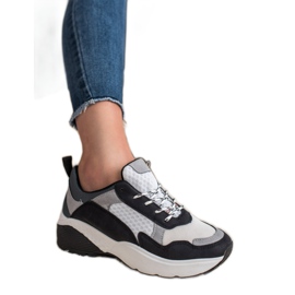 SHELOVET Modne Sneakersy białe czarne szare 1
