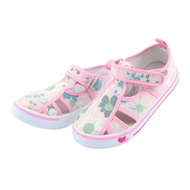 American Club American buty buty dziecięce na rzepy wkładka skórzana białe niebieskie różowe zielone 3