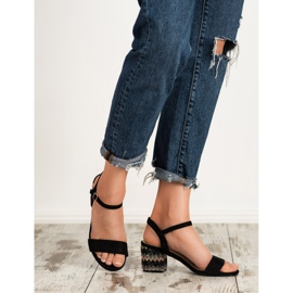 SDS Sandałki Na Słupku czarne 1