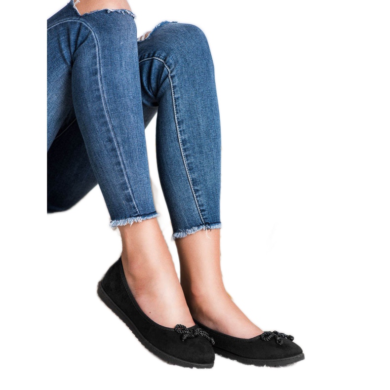 Comer Zamszowe Baleriny czarne 1