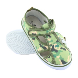 American Club buty dziecięce na rzepy zielone moro TEN 27/19 brązowe szare 3
