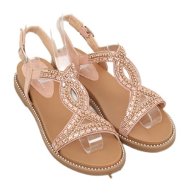 Sandałki zdobione różowe LC-802 Pink 1