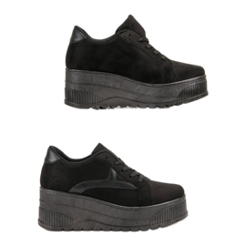 SHELOVET Czarne Obuwie Na Platformie 1