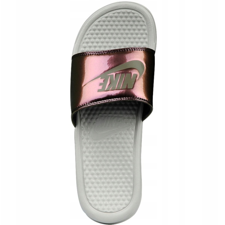 Klapki Nike Sportswear Benassi Just Do It Print W 618919-013 beżowy brązowe 1