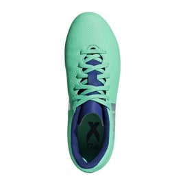 Buty piłkarskie adidas X 17.4 FxG Jr CP9014 niebieskie zielone 1