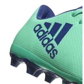 Buty piłkarskie adidas X 17.4 FxG Jr CP9014 niebieskie zielone 2