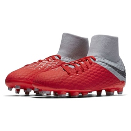 Buty piłkarskie Nike hypervenom Phantom 3 Academy Df Fg Jr AH7287-600 czerwone czerwone 3