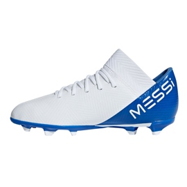 Buty piłkarskie adidas Nemeziz Messi 18.3 FxG Jr DB2364 białe wielokolorowe 1