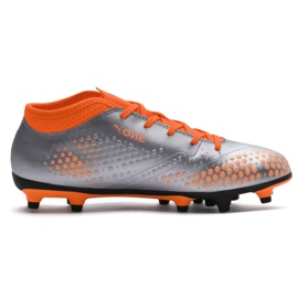 Buty piłkarskie Puma One 4 Syn Fg Jr 104782 01 wielokolorowe szare 1