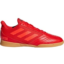 Buty halowe adidas Predator 19.4 In Sala Jr CM8552 czerwone wielokolorowe 4