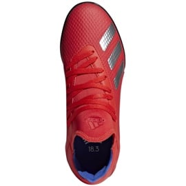 Buty piłkarskie adidas X 18.3 Tf Jr BB9403 wielokolorowe czerwone 1