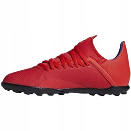 Buty piłkarskie adidas X 18.3 Tf Jr BB9403 wielokolorowe czerwone 2