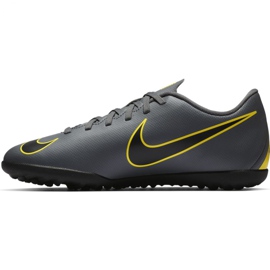 Buty piłkarskie Nike Mercurial Vapor X 12 Club Tf Jr AH7355-070 czarne szare 1