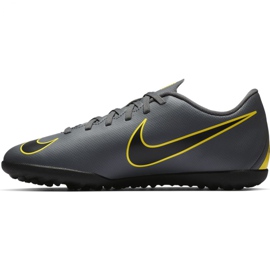 Buty piłkarskie Nike Mercurial Vapor X 12 Club Tf Jr AH7355-070 szare czarne 1