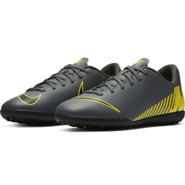 Buty piłkarskie Nike Mercurial Vapor X 12 Club Tf Jr AH7355-070 szare czarne 3