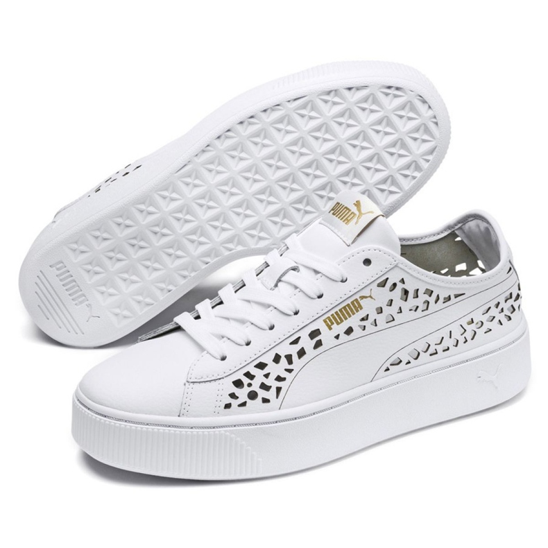Buty Puma Vikky Stacked Laser Cut 369378 02 białe 2