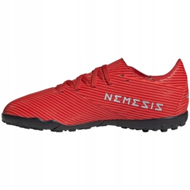 Buty piłkarskie adidas Nemeziz 19.4 Tf Jr F99935 czerwone pomarańcze i czerwienie 2