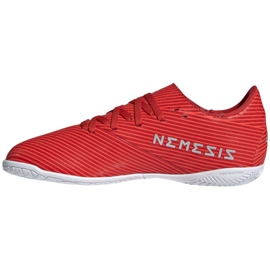 Buty piłkarskie adidas Nemeziz 19.4 In Jr F99938 czerwone czerwone 2