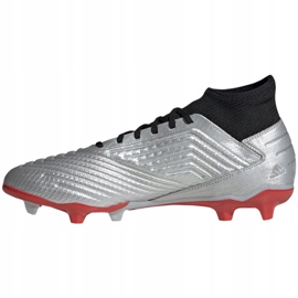 Buty piłkarskie adidas Predator 19.3 Fg M F35595 srebrny czerwone 1